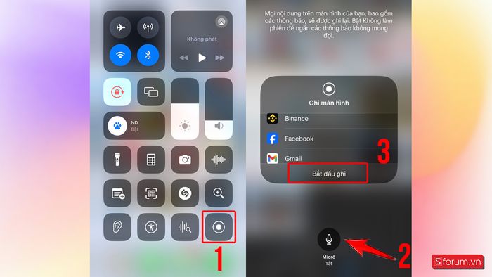 Hướng dẫn quay màn hình iPhone 15 với âm thanh ghi âm - Bước 2